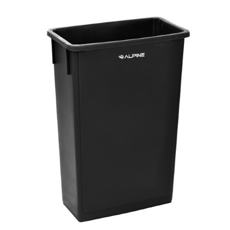 Alpine Industries 23 Gallon Black Slim Trash Can ALP477-BLK 